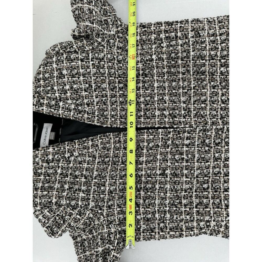 Calvin Klein Tweed Blazer Jacket Size P 10 Open Long Office Career Preppy $169​ - Picture 8 of 15